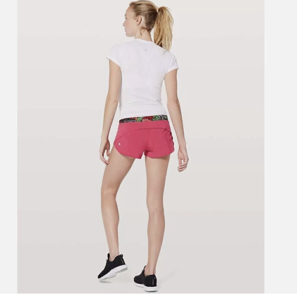 Lululemon LULULEMON SPEED UP SHORT 2.5" FUCHIA PINK ZEN GARDEN MULTI SIZE 4 - Picture 6 of 14